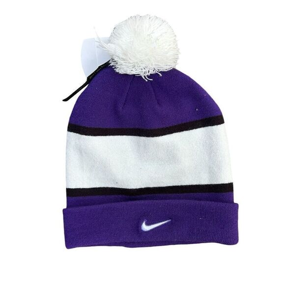 Nike Men's Purple TCU Horned Frogs Knit Beanie with Removable Pom - Picture 2 of 2